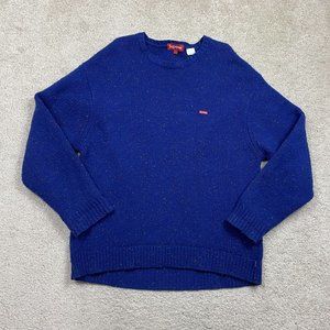 Supreme FW22 Mens Small Box Logo Speckled Jumper Crewneck Sweater Royal Size L